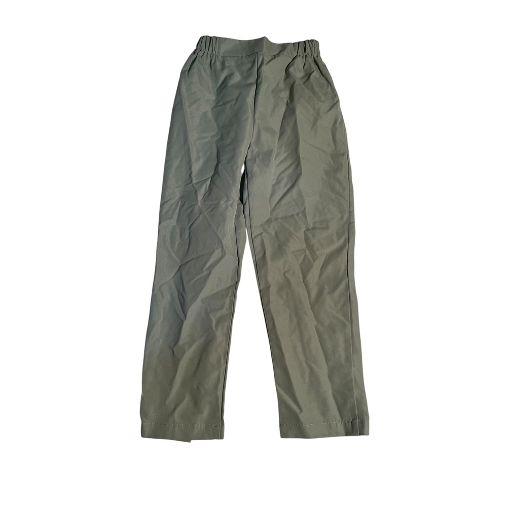 Shein Girls Size 7Y Pull On Pants Sage Green Elastic Waist Straight Leg Casual
